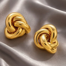 Серьги-гвоздики медь напыление золотом 1J12409CJJ Серьги-гвоздики медь напыление золотом 1J12409CJJ