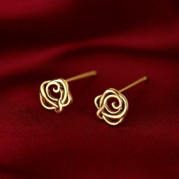 Серьги-гвоздики роза медь напыление золотом 1J12410CJJ Серьги-гвоздики роза медь напыление золотом 1J12410CJJ