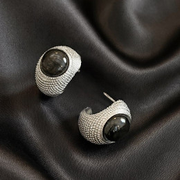 Серьги ювелирный сплав, имитация янтаря 1J12415CJJ Серьги ювелирный сплав, имитация янтаря 1J12415CJJ