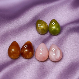 Набор серег акрил капельки (3 пары) J10141CJJ Набор серег акрил капельки (3 пары) J10141CJJ