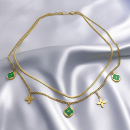 Колье медицинская сталь с напылением золотом J10850CJJ Колье медицинская сталь с напылением золотом J10850CJJ