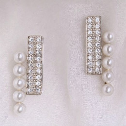 Серьги ювелирный сплав жемчуг 1J12310CJJ Серьги ювелирный сплав жемчуг 1J12310CJJ