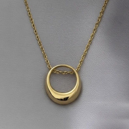 Стальная цепочка с напылением золотом и овальным кулоном J10082CJJ Стальная цепочка с напылением золотом и овальным кулоном J10082CJJ