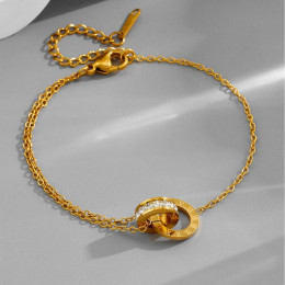 Браслет титановая сталь напыление золотом 1J12497CJJ Браслет титановая сталь напыление золотом 1J12497CJJ