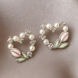 Серьги гвоздики ювелирный сплав с бисером 1J12092CJJ Серьги гвоздики ювелирный сплав с бисером 1J12092CJJ