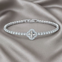 Браслет медь циркон напыление платиной 1J12501CJJ Браслет медь циркон напыление платиной 1J12501CJJ