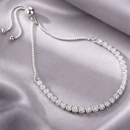 Браслет медь циркон напыление платиной 1J12504CJJ Браслет медь циркон напыление платиной 1J12504CJJ