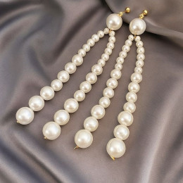 Серьги висячие ювелирный сплав с жемчугом 1J12097CJJ Серьги висячие ювелирный сплав с жемчугом 1J12097CJJ