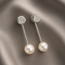 Серьги гвоздики ювелирный сплав с жемчугом 1J12101CJJ Серьги гвоздики ювелирный сплав с жемчугом 1J12101CJJ