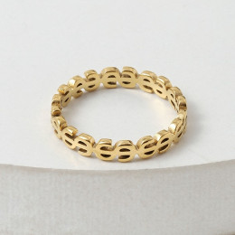 Кольцо стальное с напылением золотом доллар J10168CJJ Кольцо стальное с напылением золотом доллар J10168CJJ