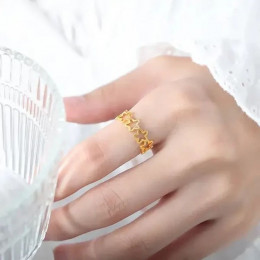 Кольцо стальное с напылением золотом звездочки J10188CJJ Кольцо стальное с напылением золотом звездочки J10188CJJ