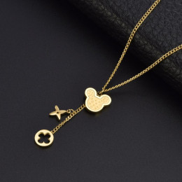 Колье медицинская сталь с напылением золотом J10505CJJ Колье медицинская сталь с напылением золотом J10505CJJ