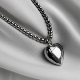 Цепочка титановая сталь с кулоном сердце 1J11871CJJ Цепочка титановая сталь с кулоном сердце 1J11871CJJ