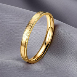 Кольцо стальное с напылением золотом "I feel you even when I close my eyes" J10202CJJ Кольцо стальное с напылением золотом "I feel you even when I close my eyes" J10202CJJ