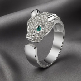 Кольцо медь напыление платиной леопард 1J12063CJJ Кольцо медь напыление платиной леопард 1J12063CJJ