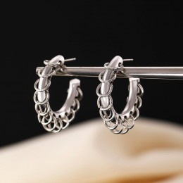 Серьги-полукольца с декоративными звеньями 1J11672CJJ Серьги-полукольца с декоративными звеньями 1J11672CJJ