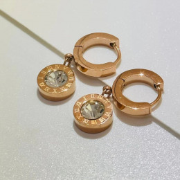 Серьги конго из стали фианит с напылением золотом J11512CJJ Серьги конго из стали фианит с напылением золотом J11512CJJ