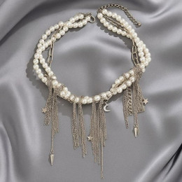 Колье ювелирный сплав жемчуг 1J12217CJJ Колье ювелирный сплав жемчуг 1J12217CJJ