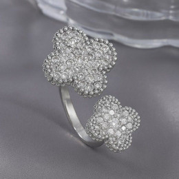 Кольцо медь напыление платиной клевер 1J12080CJJ Кольцо медь напыление платиной клевер 1J12080CJJ