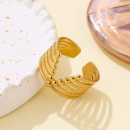 Кольцо медицинская сталь с напылением золотом J11373CJJ Кольцо медицинская сталь с напылением золотом J11373CJJ