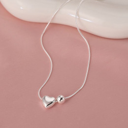 Минималистичная цепочка с объемной подвеской-сердцем 1J12392CJJ Минималистичная цепочка с объемной подвеской-сердцем 1J12392CJJ