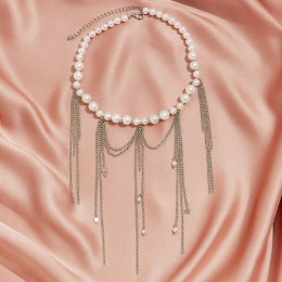 Колье ювелирный сплав жемчуг 1J12224CJJ Колье ювелирный сплав жемчуг 1J12224CJJ