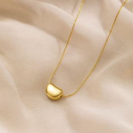 Золотистая Цепочка с кулоном в форме объемного сердца 1J12395CJJ Золотистая Цепочка с кулоном в форме объемного сердца 1J12395CJJ