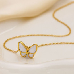 Цепочка стальная с напылением золотом кулон бабочка J10164CJJ Цепочка стальная с напылением золотом кулон бабочка J10164CJJ