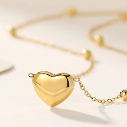 Цепочка стальная с напылением золотом кулон сердце J10158CJJ Цепочка стальная с напылением золотом кулон сердце J10158CJJ