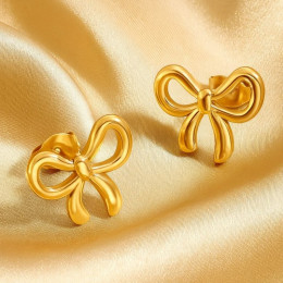 Серьги-гвоздики бантики медь напыление золотом 1J12406CJJ Серьги-гвоздики бантики медь напыление золотом 1J12406CJJ